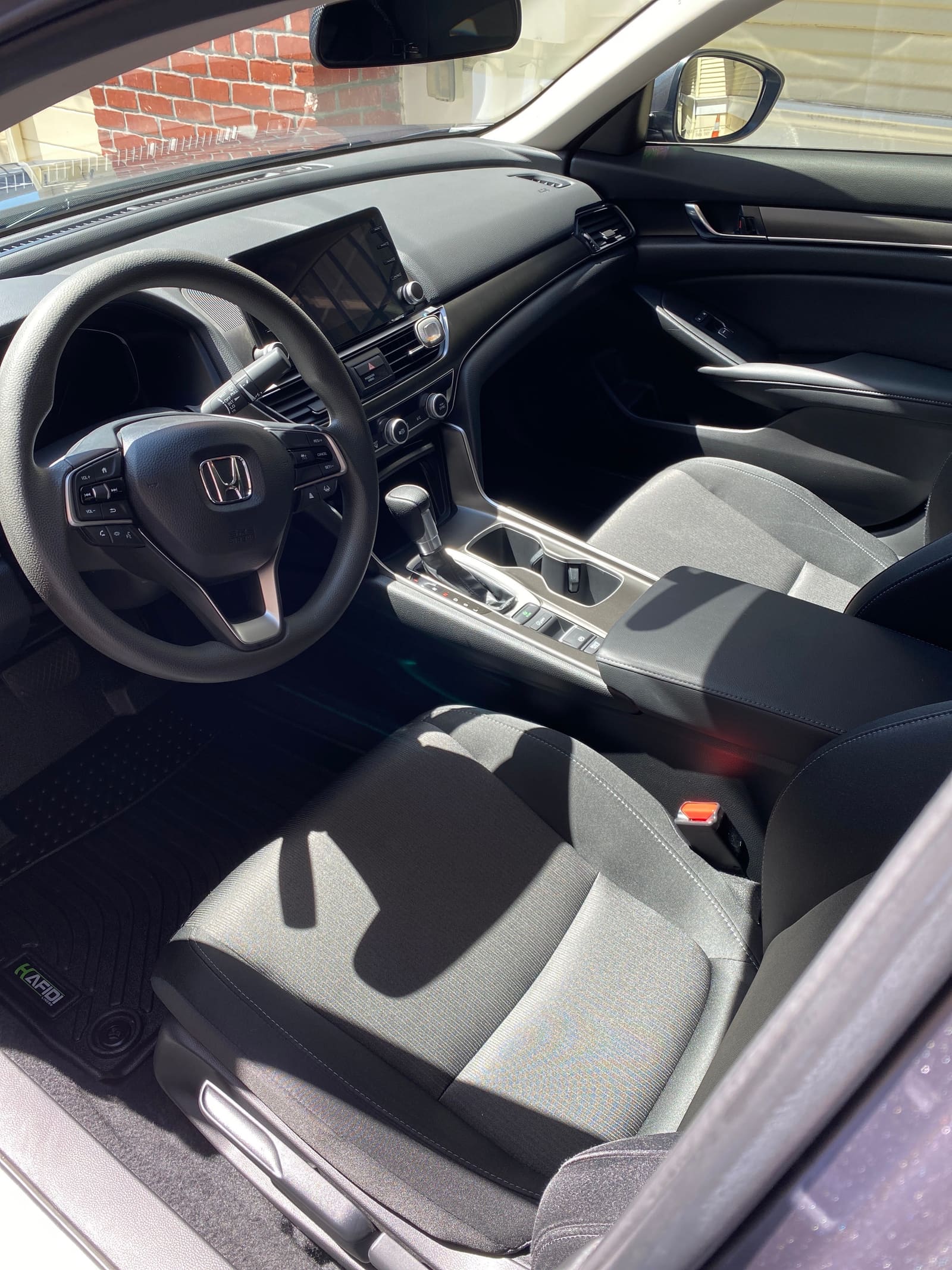 Honda Accord front interior, dash and seats cleaned
