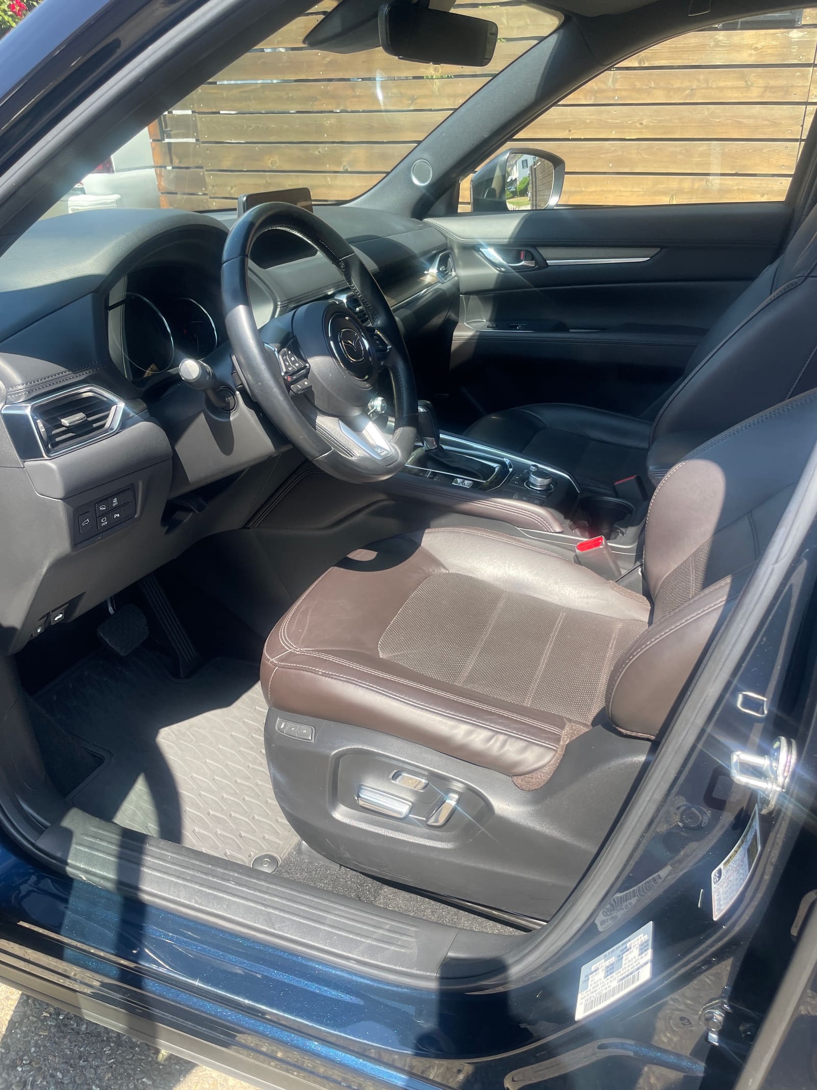 Mazda CX-5 interior in brown leather after an interior detail